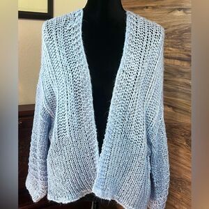 Wild Fable | Baby Blue Open Knit Oversized Cardigan | Size Large